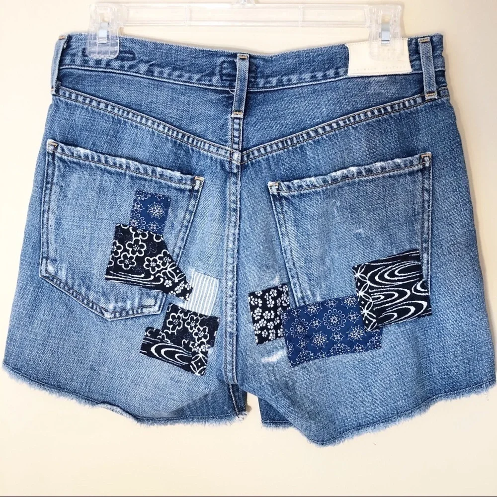 Citizens of Humanity Nikki High Rise Patched Denim Shorts  -26